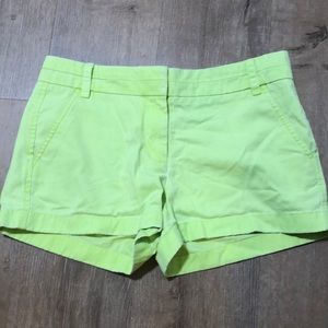 J.crew bright yellow/green cotton shorts